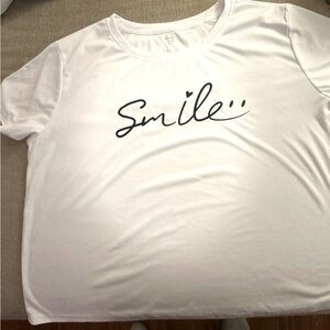 White T-Shirt with Smile Print